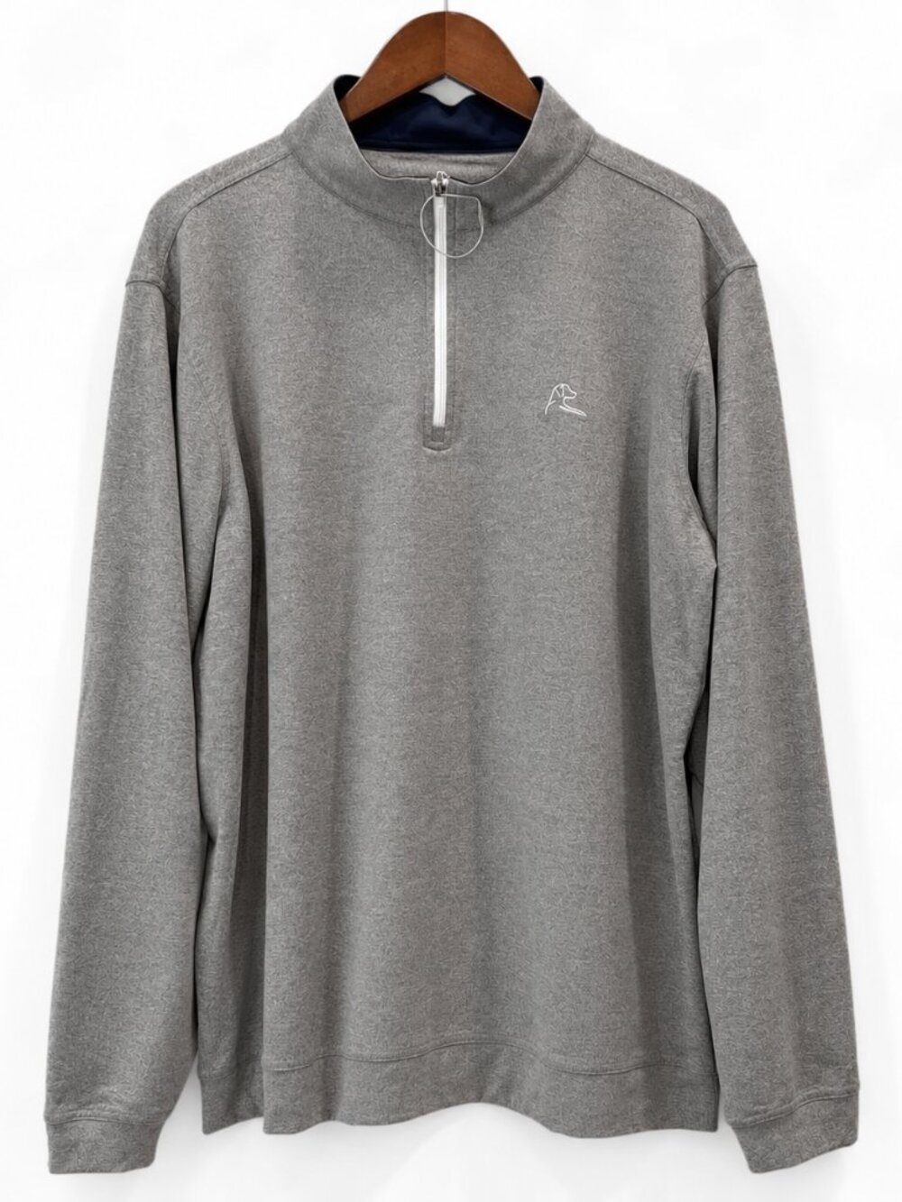 Rhoback Men's XL Gray Quarter Zip Pullover Stretch Golf Performance Athletic Top